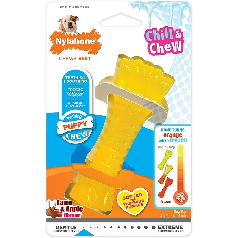 Nylabone Puppy Chill and Chew Freezer Dog Toy Lamb Apple Regular