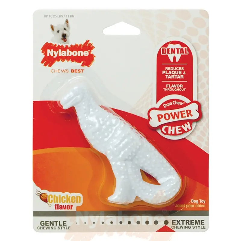 Nylabone Chicken Extreme Dinosaur Chew Dog Toy Small