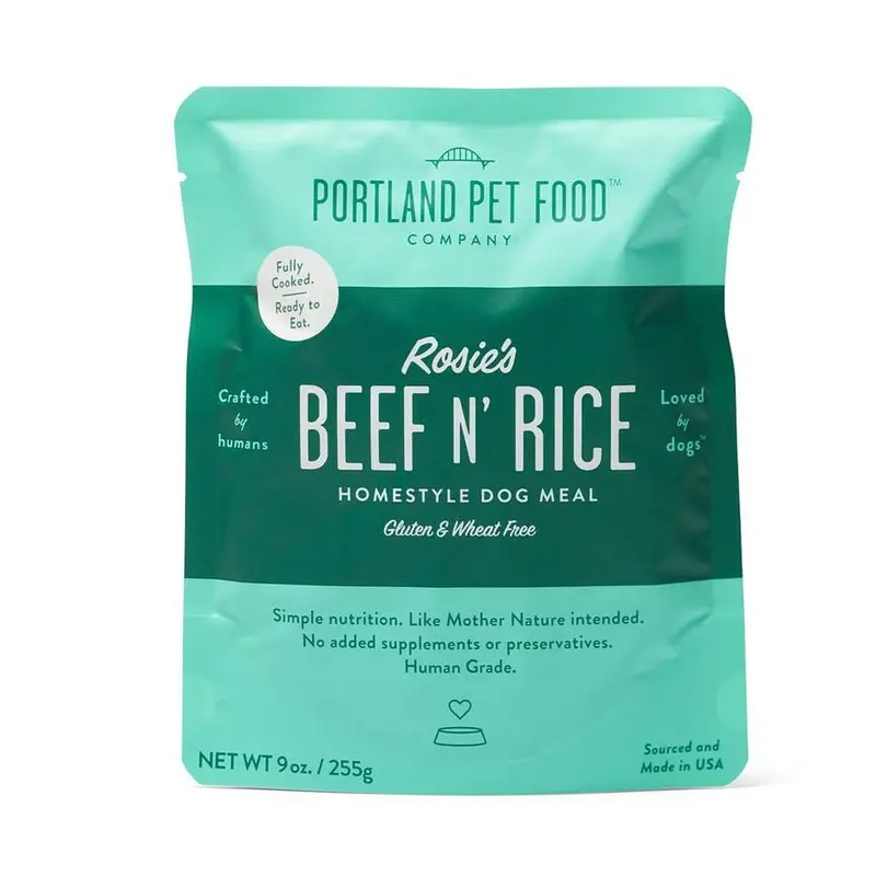 Portland Pet Rosie's Beef N' Rice Meal Pouch Dog Treats 9oz