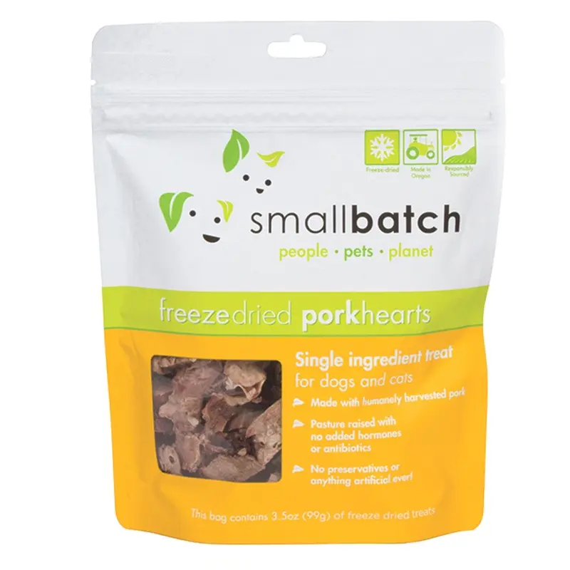 Smallbatch Freeze Dried Pork Hearts Dog Treats 3.5oz