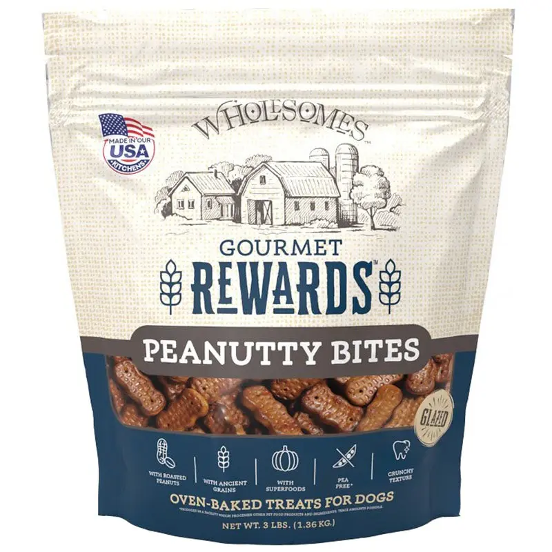 Sportmix Wholesomes Gourmet Rewards Peanutty Bites Biscuit Dog Treats 3lb
