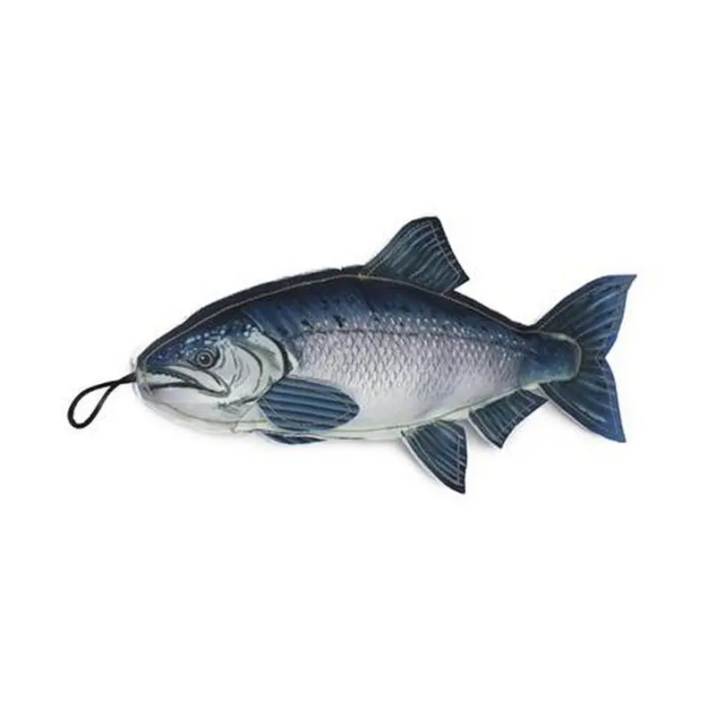 SteelDog Denim Fish Chinnok With Rope Dog Squeaky Toy