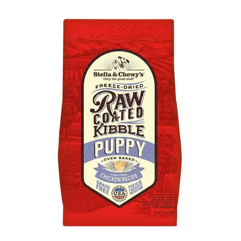 Stella & Chewy's Cage-Free Chicken Raw Coated Kibble Puppy Dry Dog Food 22lb