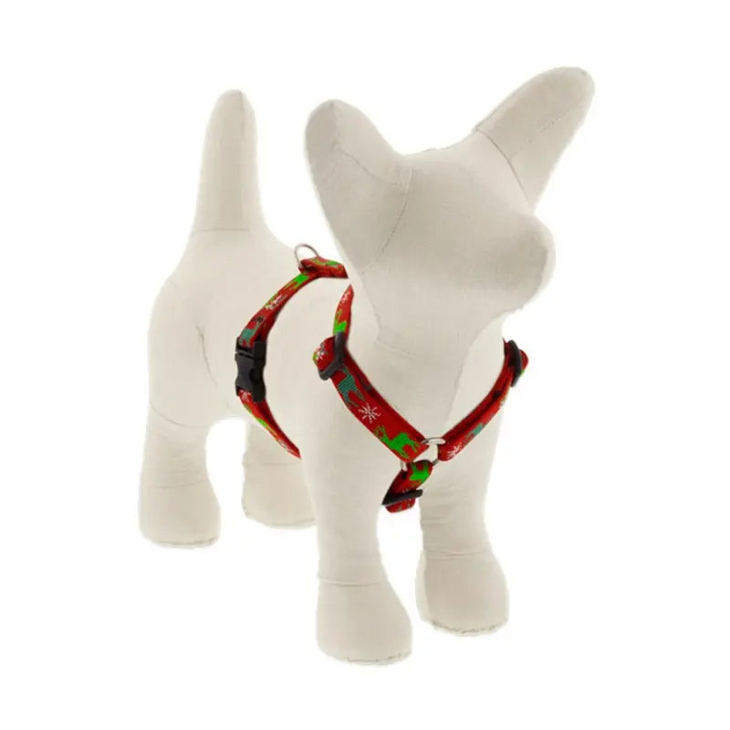 Lupine MicroBatch Roman Dog Harness 1/2" Wide 12"-20" Girth Size Happy Holidays Red