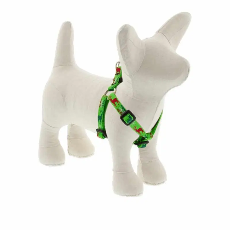Lupine MicroBatch Step In Dog Harness 1/2" Wide 10-13" Girth Size Happy Holidays Green