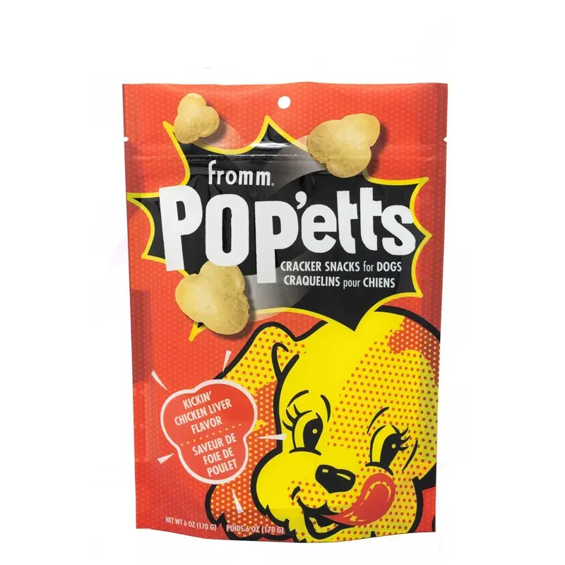 Fromm Pop'etts Dog Treats - Kickin' Chicken Liver - 6oz Pouch