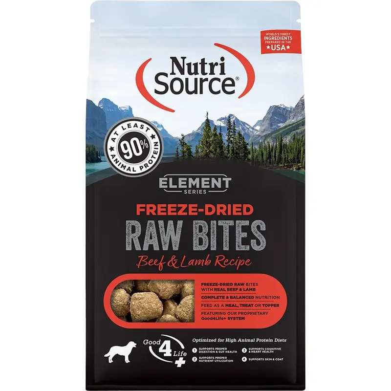 NutriSource Element Series Freeze-Dried Beef Lamb Raw Bites for Dogs 20oz