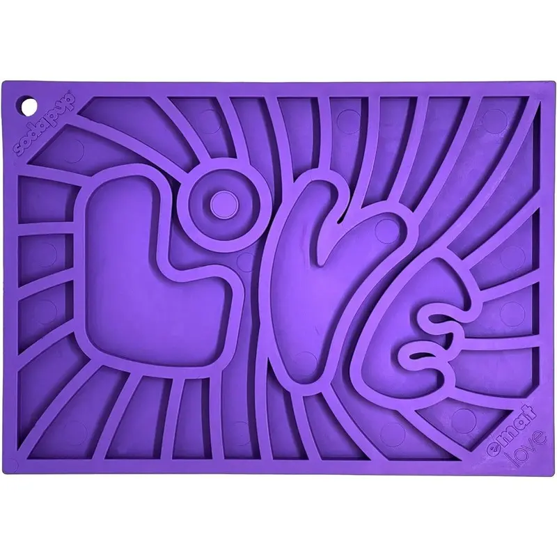 SodaPup eMat Dog & Cat Groovy Love Lick Mat Small Purple
