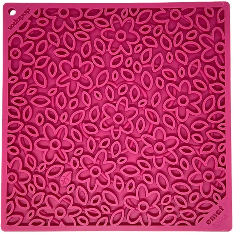 SodaPup eMat Flower Power Lick Mat Pink Large
