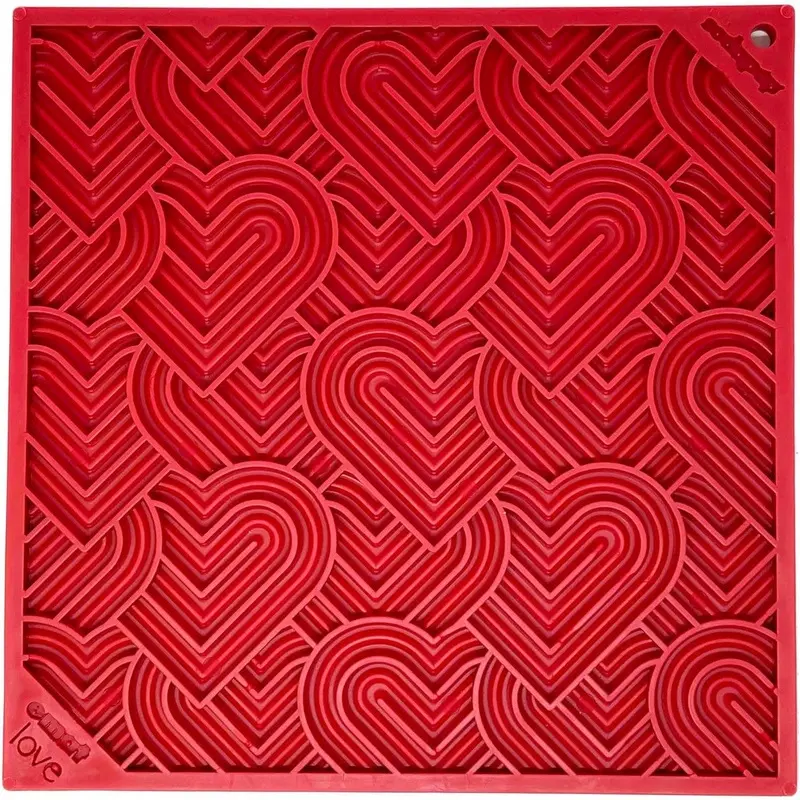 SodaPup eMat Love Hearts Lick Mat Red Large