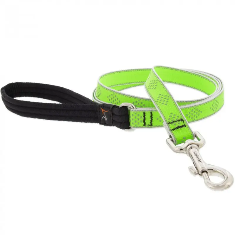 Lupine Dog Leash 3/4" Width X 6' Length High Lights Green Diamond