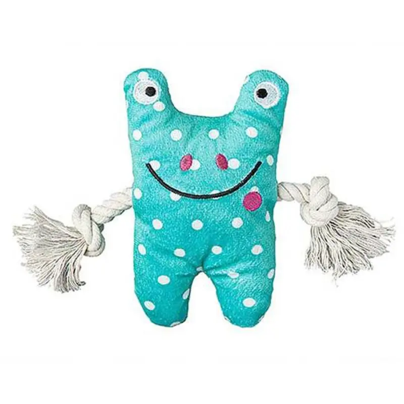 Patchwork Pet Frog Greybar Dog Toy 6"