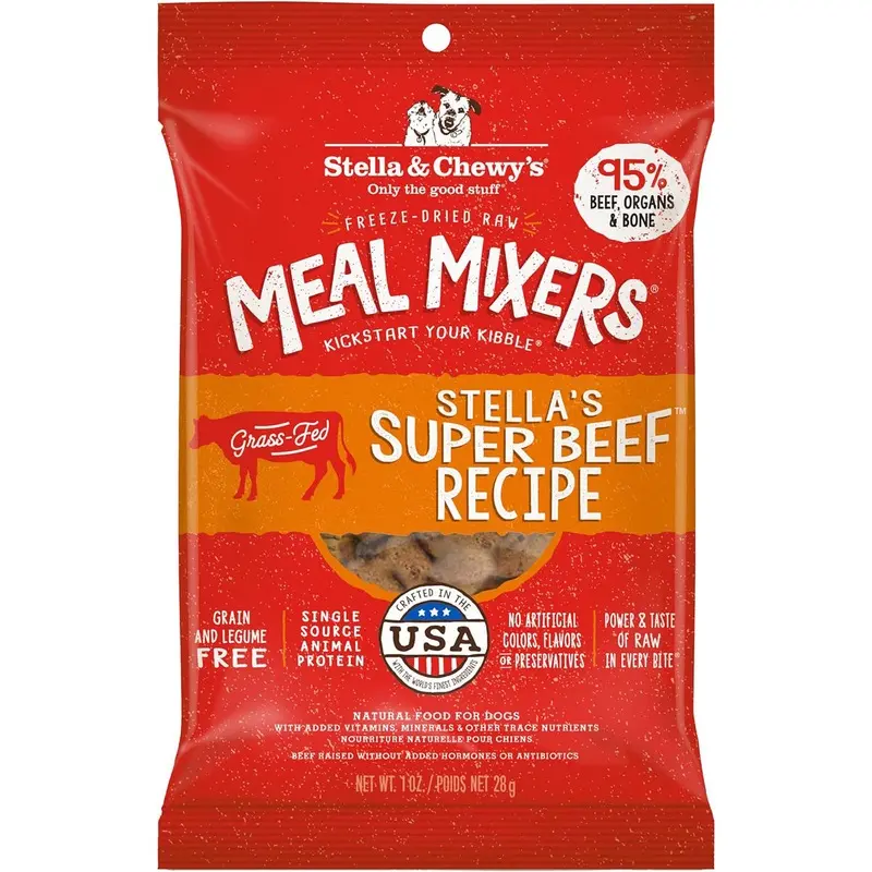 Stella & Chewy's Freeze-Dried Meal Mixer Super Beef Raw Dog Food 1oz