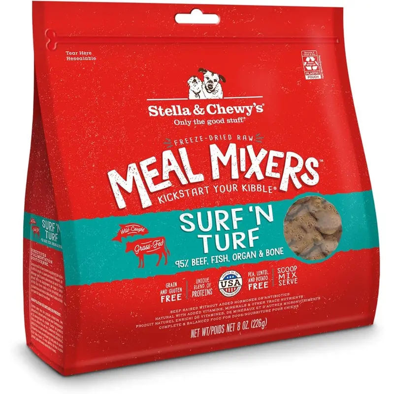 Stella & Chewy's Freeze-Dried Raw Meal Mixers Surf n Turf Dog Food 8oz