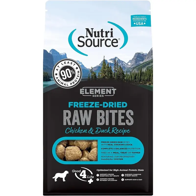 NutriSource Element Series Freeze-Dried Chicken Duck Raw Bites for Dog 2.5oz