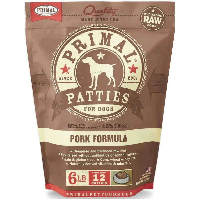 Primal Raw Frozen Patties Prok Formula Dog Food 6lb