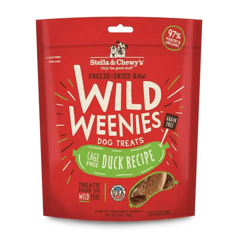 Stella and Chewys Cage-Free Duck Wild Weenies Dog Treats 3.25oz