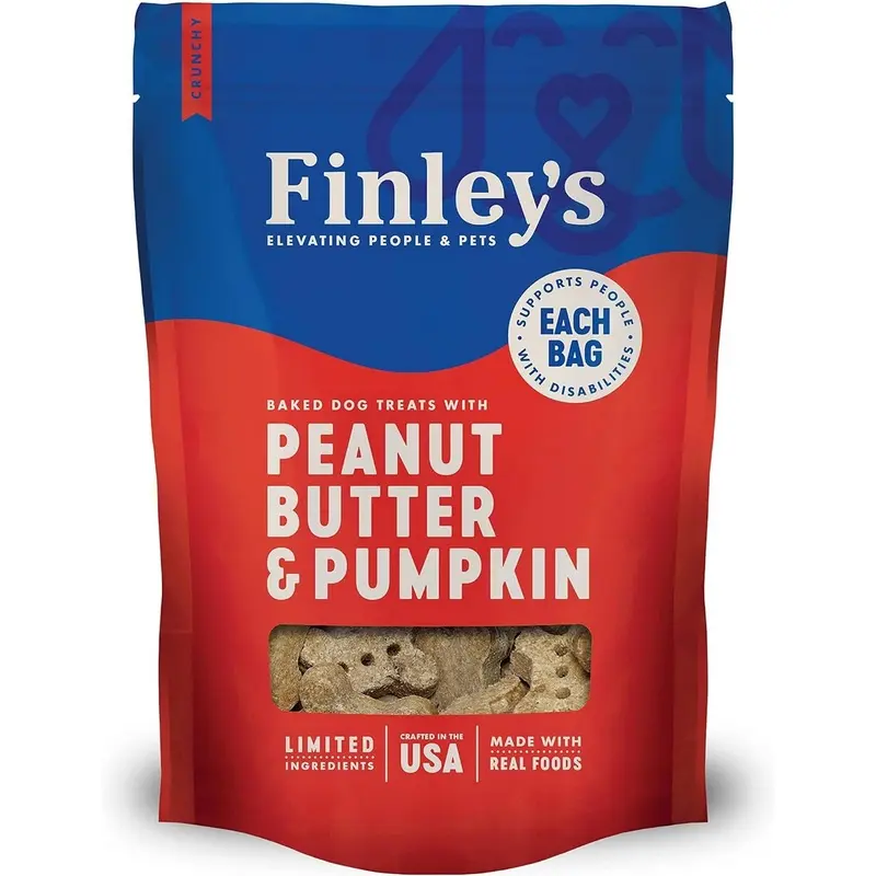 Finley's Peanut Butter Pumpkin Crunchy Biscuits Dog Treats 12oz