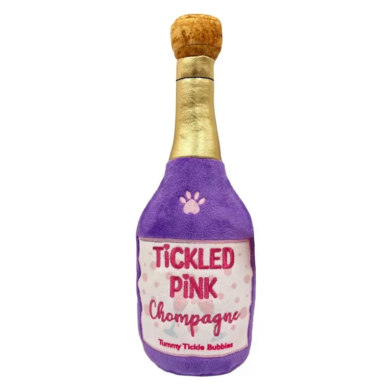Huxley and Kent Tickled Pink Chompagne Plush Dog Toy Small