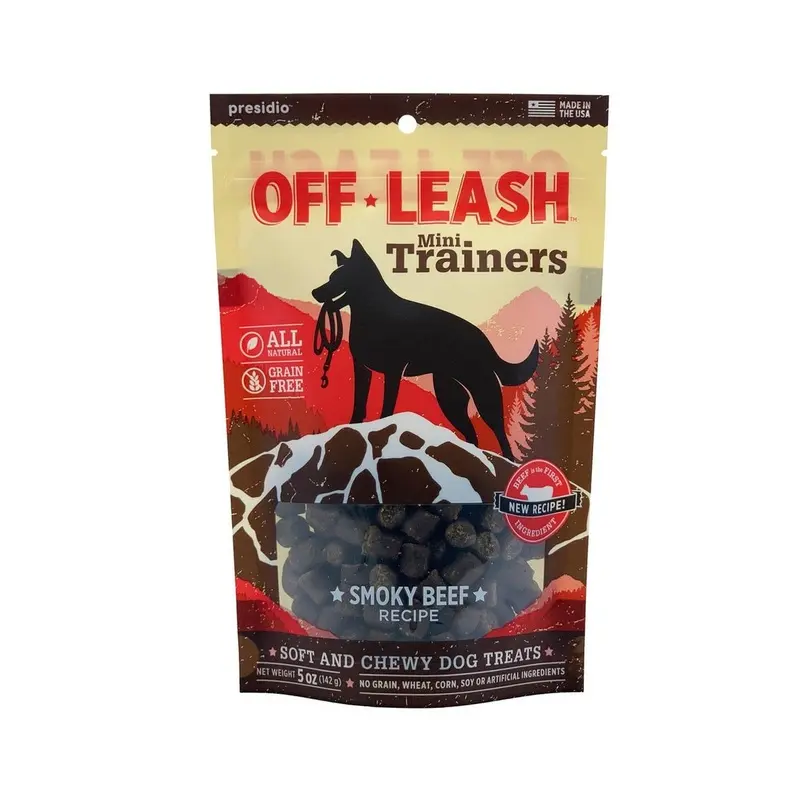 Presidio Natural Pet Off-Leash Mini Trainers Smoky Beef Recipe Dog Treats 5oz