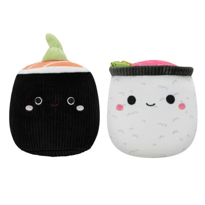 Squishmallows 2-Pack Squeaky Plush Dog Toy Sushi - Shozo & Shun