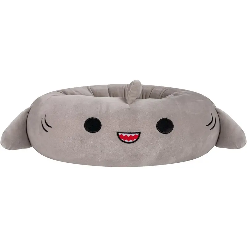 Squishmallows 24-Inch Gordon Shark Pet Bed Gray