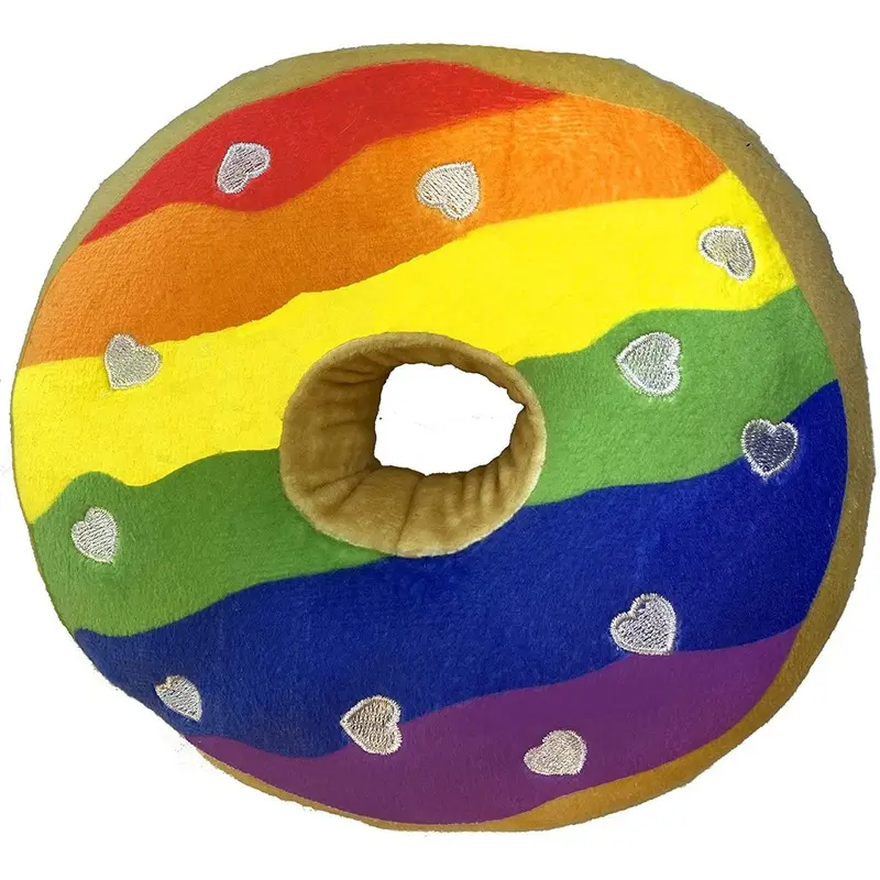 Huxley & Kent Lulubelles Power Plush Pride Donut Dog Toy Small