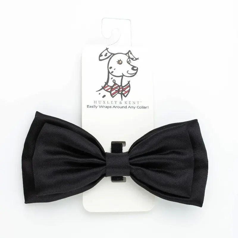 Huxley & Kent Bow Tie Black Satin For Dogs Small