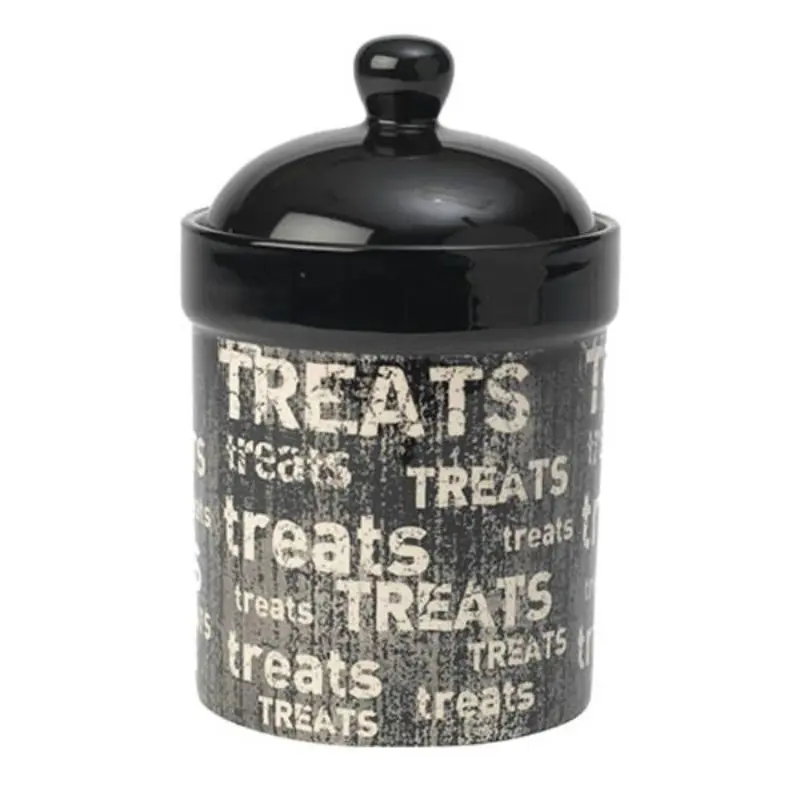 PetRageous Designs Vintage 9" Treat Jar Black Natural
