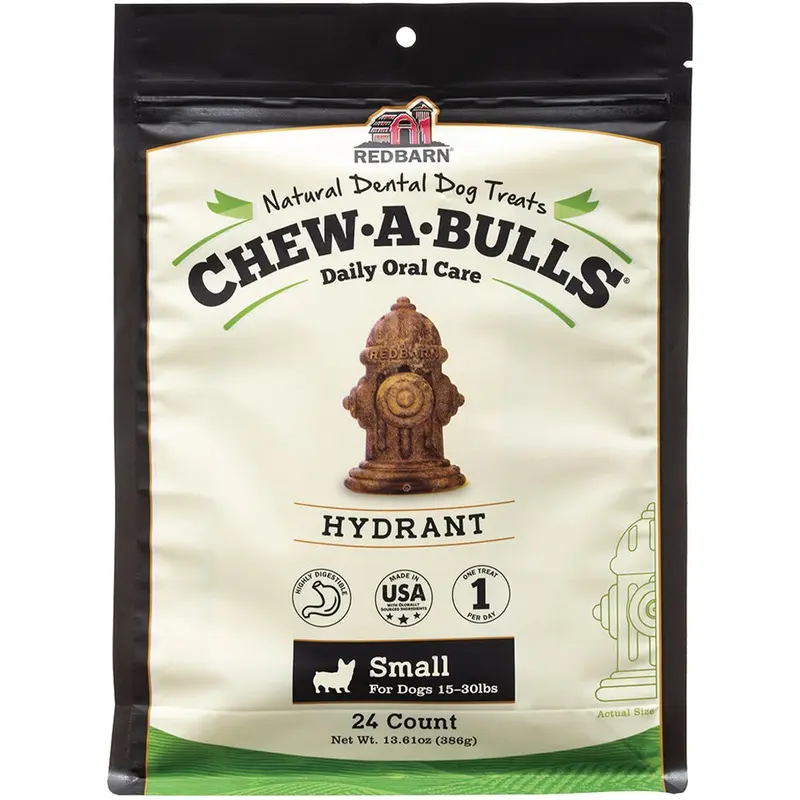 Redbarn Chew-A-Bulls Hydrant Small 24ct Dog Treats