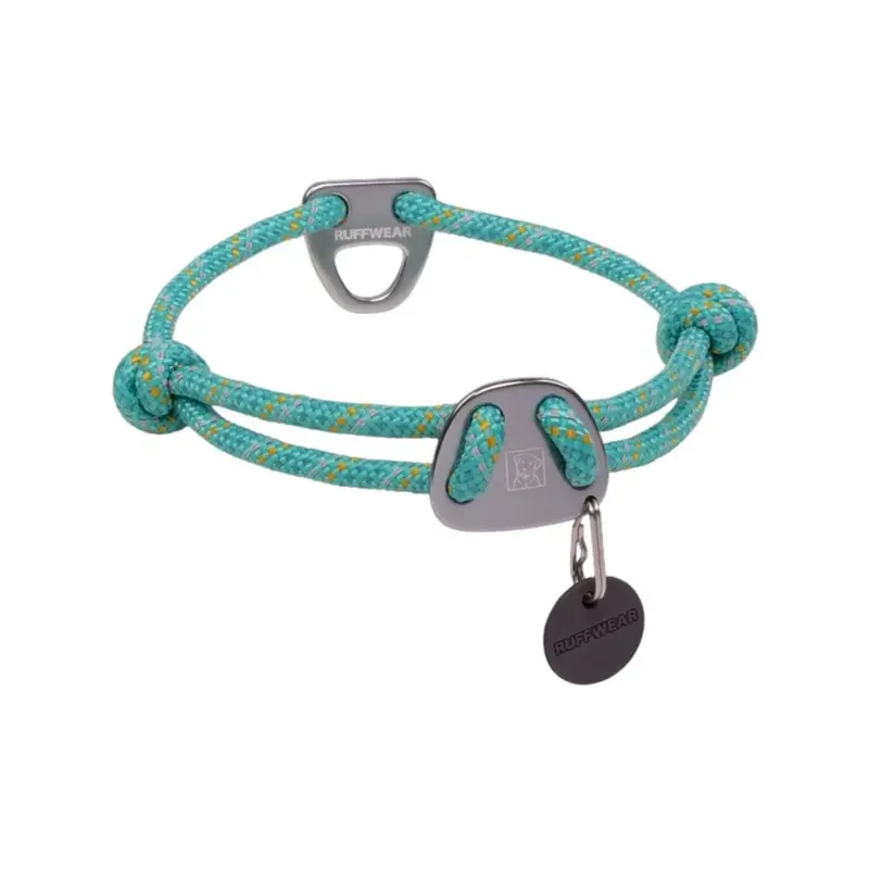RuffWear Knot-a-Collar Rope Dog Collar 14-20" Aurora Teal
