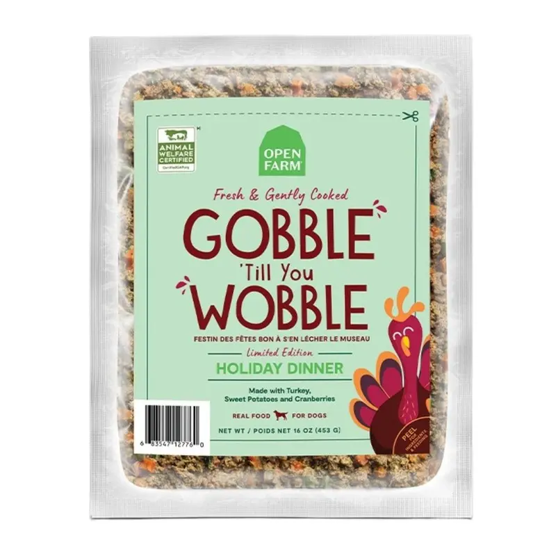 Open Farm Gobble 'Till You Wobble Gently Cooked Holiday Dinner Dog Food 16oz