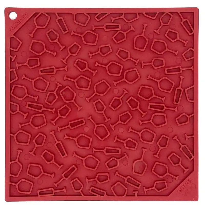 SodaPup Vino Design eMat Enrichment Lick Mat Red