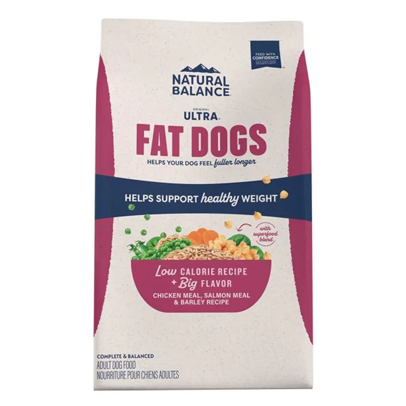 Natural Balance Fat Dogs Low Calorie Dry Dog Food - Chicken, Salmon, & Barley - 24lb