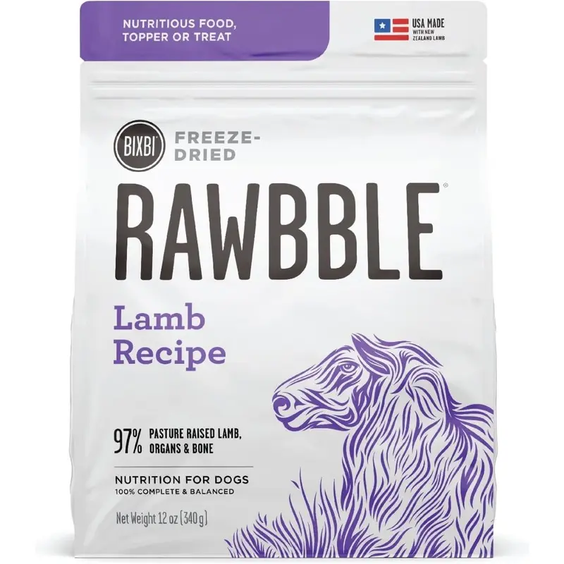 Bixbi Rawbble Freeze-Dried Lamb Dog Food 12oz