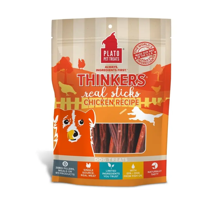Plato Thinkers Chicken Dog Treats 18oz