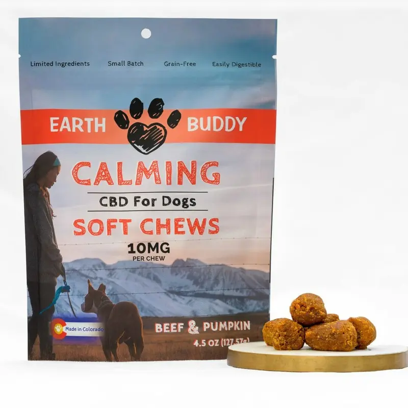 Earth Buddy Calming Chews for Dogs - Beef & Pumpkin 10mg 4.5oz