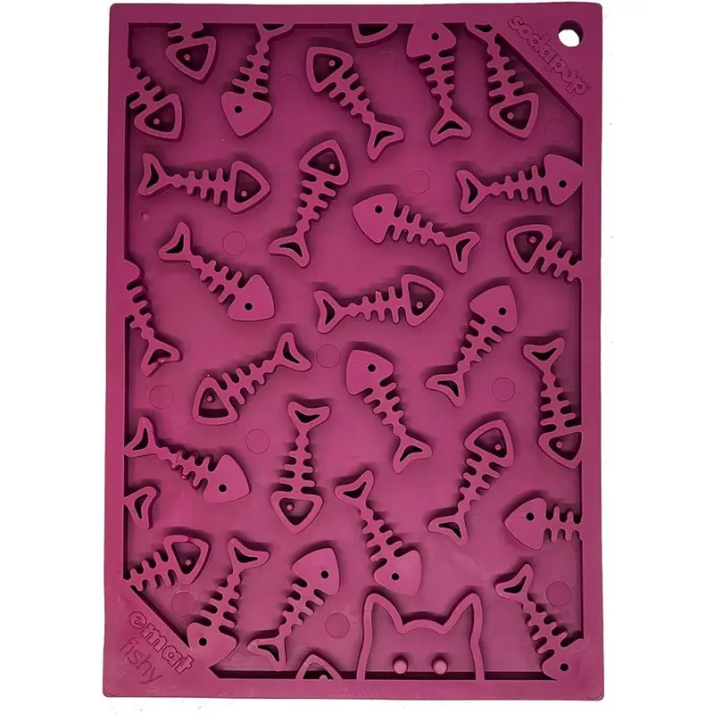 SodaPup Dog & Cat Fishy eMat Lick Mat Small Plum