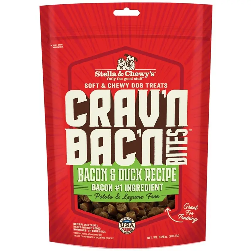 Stella & Chewys Crav'N Bac'N Bacon Duck Dog Treats 8.25oz