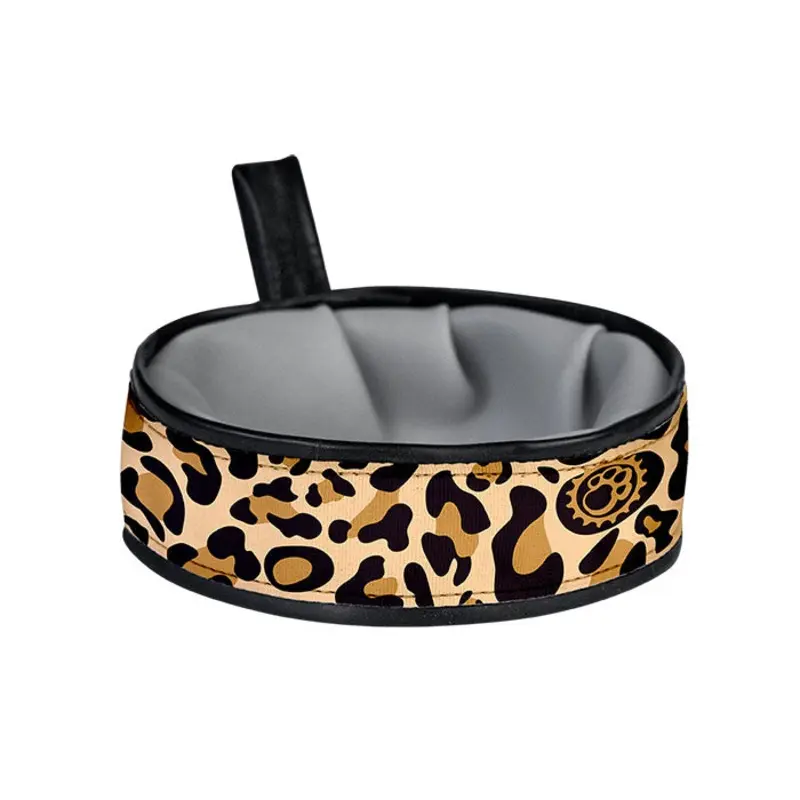 Trail Buddy Collapsible Dog Travel Bowl  Leopard