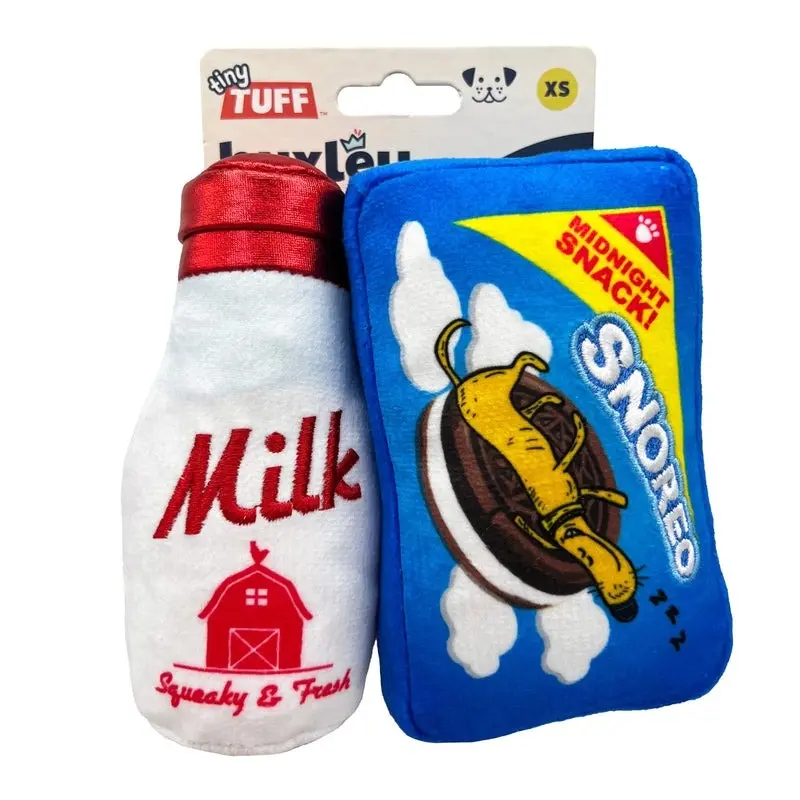 Huxley & Kent Tiny Tuff Milk & Cookies 2Pk Dog Toys