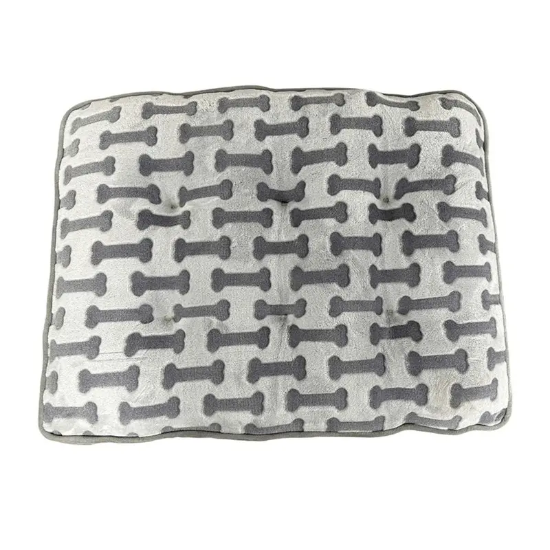 Ethical Pet Sleep Zone Luxe Bone Print Pillow 32" Light Gray