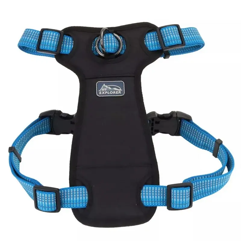 K9 Explorer Brights Reflective Front-Connect Harness 5/8"x16"-24" Lake