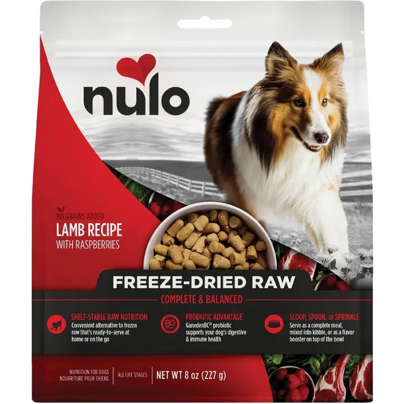 Nulo Freeze-Dried Raw Dog Food - Lamb & Raspberries, 8oz Bag