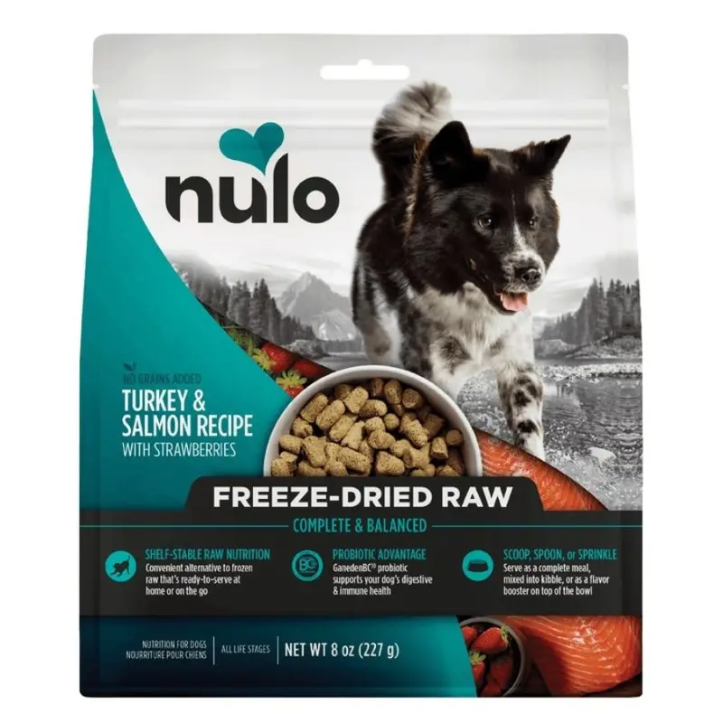 Nulo Freeze-Dried Raw Dog Food - Turkey & Salmon, 8oz Bag