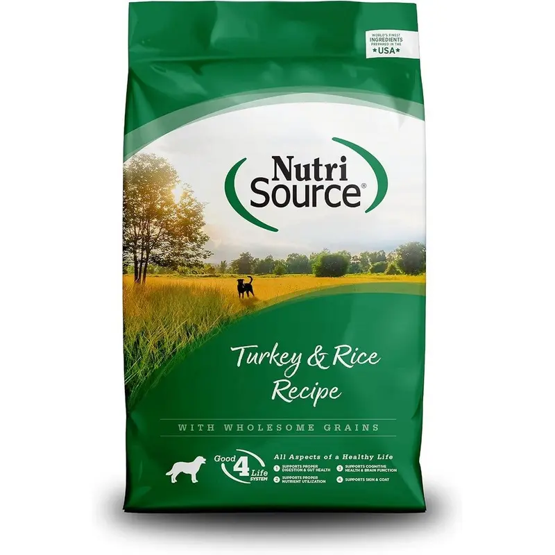 NutriSource Turkey & Rice Healthy Dry Dog Food 4lb Bag