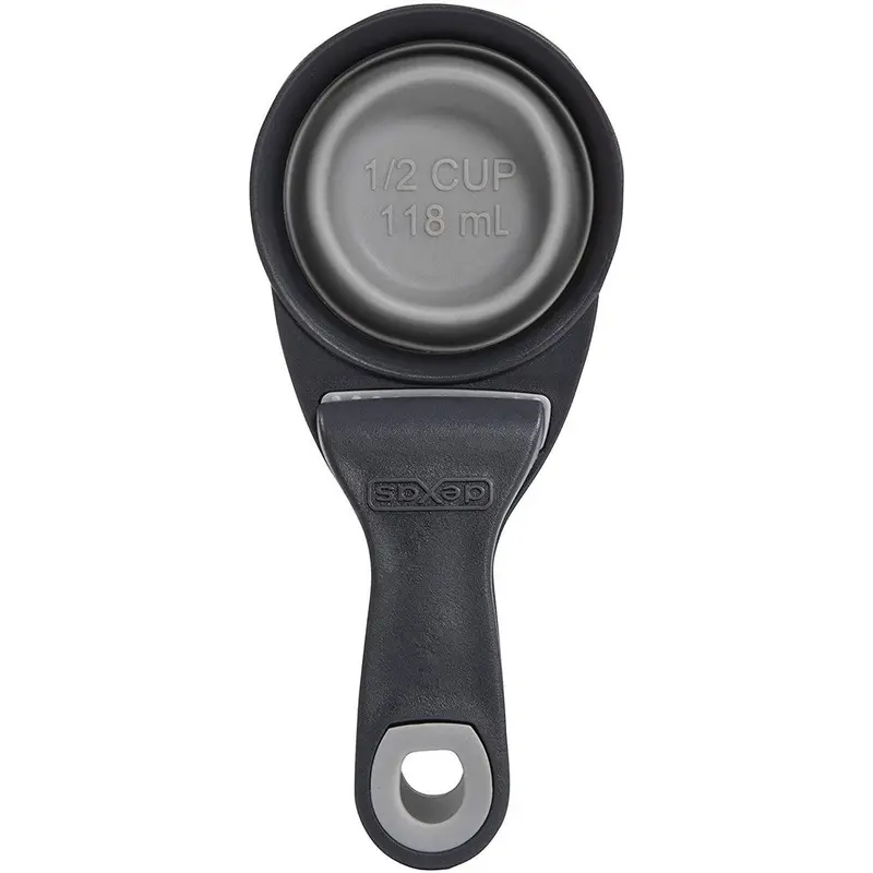 Dexas Collapsible KlipScoop Dry Dog Food Scoop Light Gray 0.5 Cup