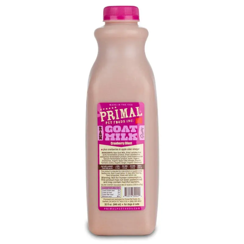 Primal Goat Milk Cranberry Blast for Cats & Dogs 1Qt