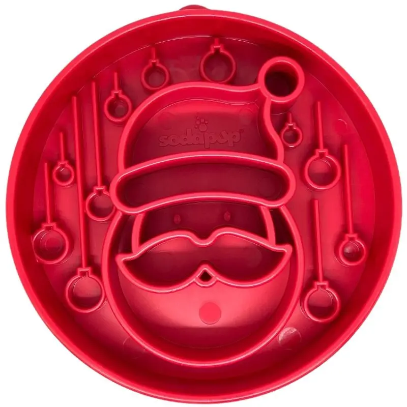 SodaPup eBowl Slow Feeder Santa Design Red