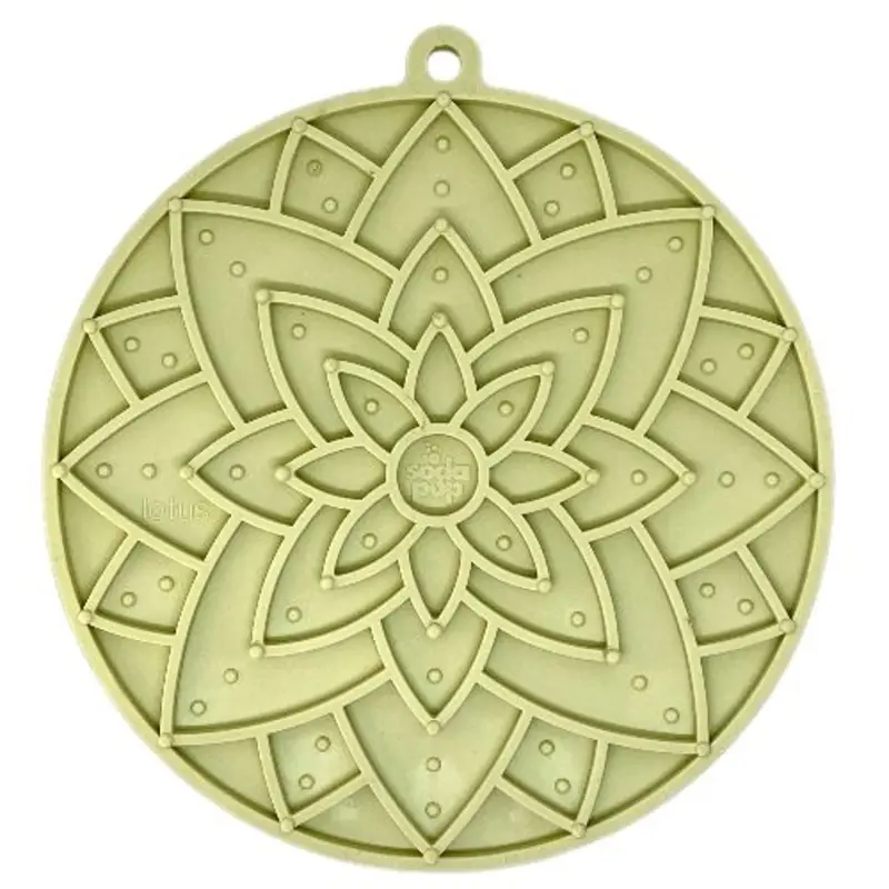 SodaPup Lotus Design eMat Enrichment Lick Mat With Suction Cups Green